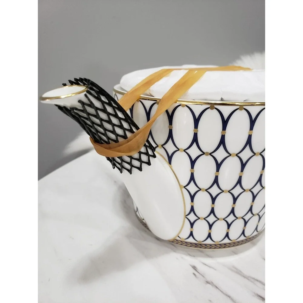 STUNNING Wedgwood Renaissance Gold Teapot tea‎ pot blue gold